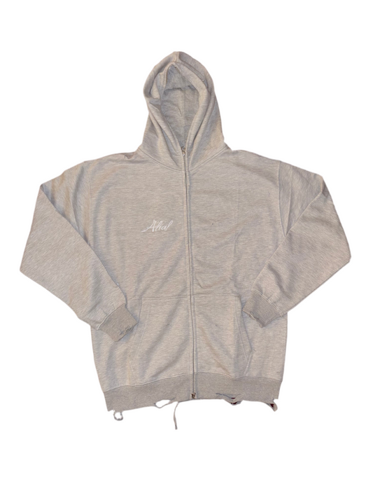 Ripped zip up Alial hoodie