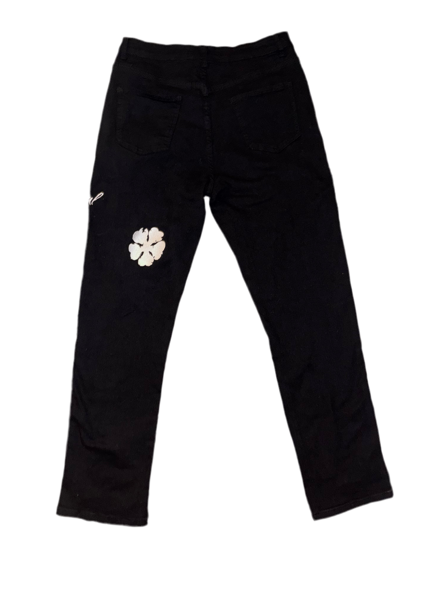 Embroidered Clover jeans