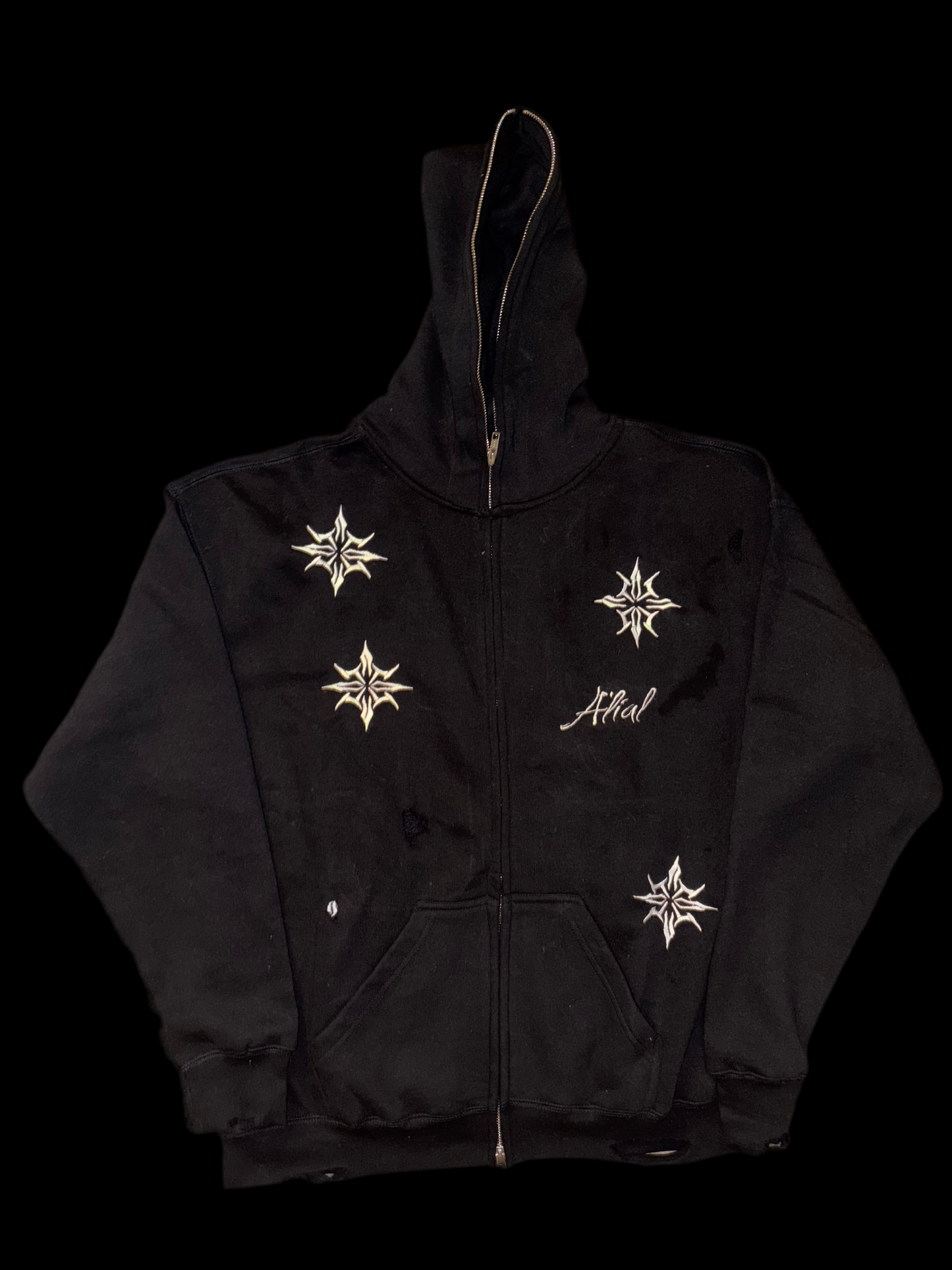 Embroidered Ripped Star hoodie