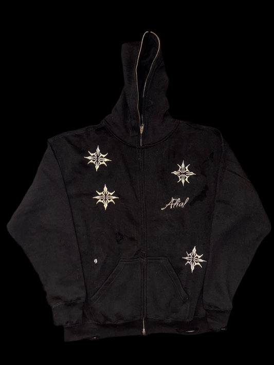 Embroidered Ripped Star hoodie